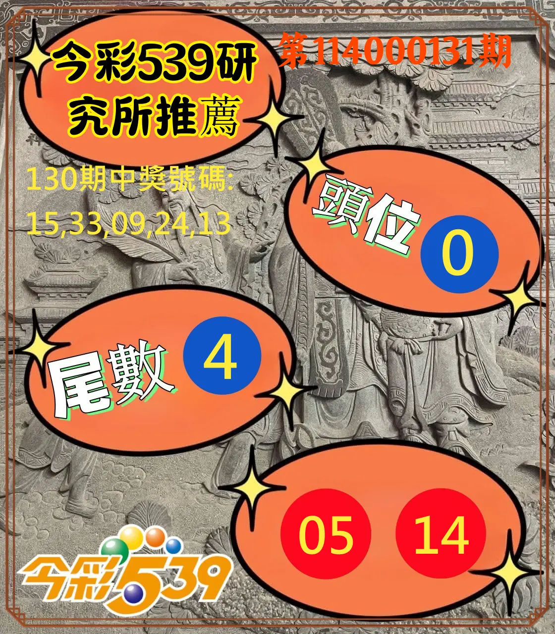 今彩539第114000131期今彩539研究所推薦