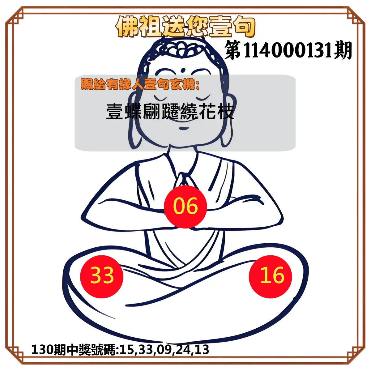 今彩539第114000131期佛祖送您壹句