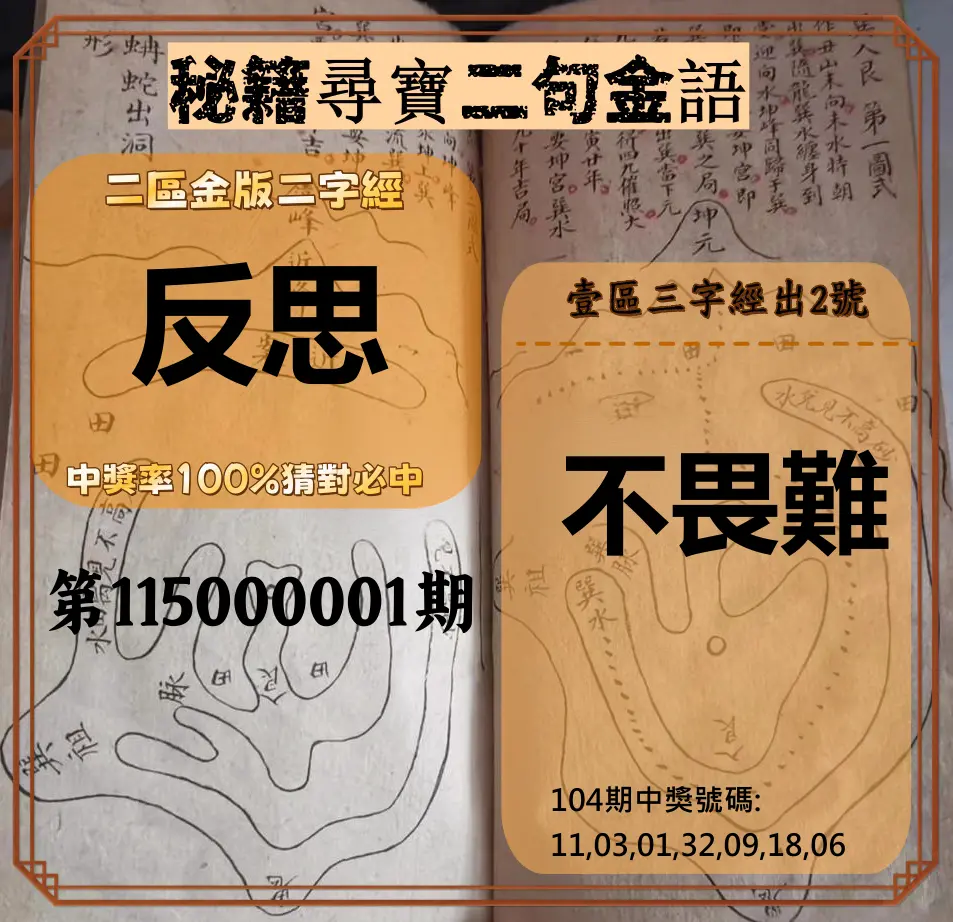 威力彩第115000001期(01/01)秘籍尋寶二句金語