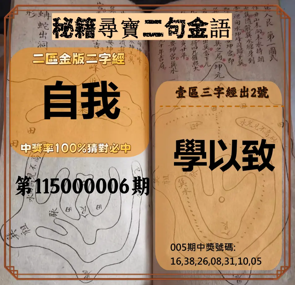 威力彩第115000006期(01/19)秘籍尋寶二句金語