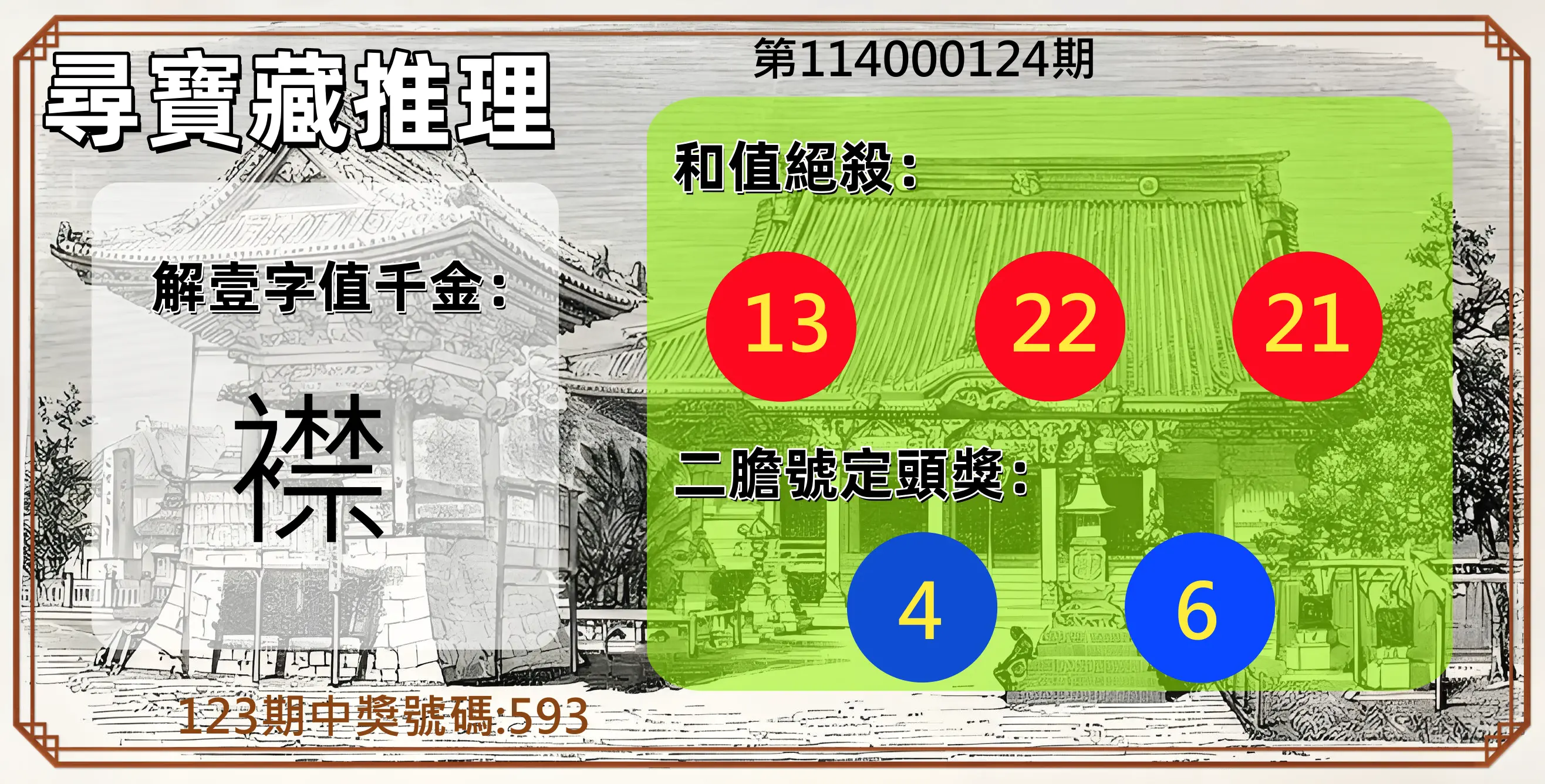 3星彩第114000124期尋寶藏推理