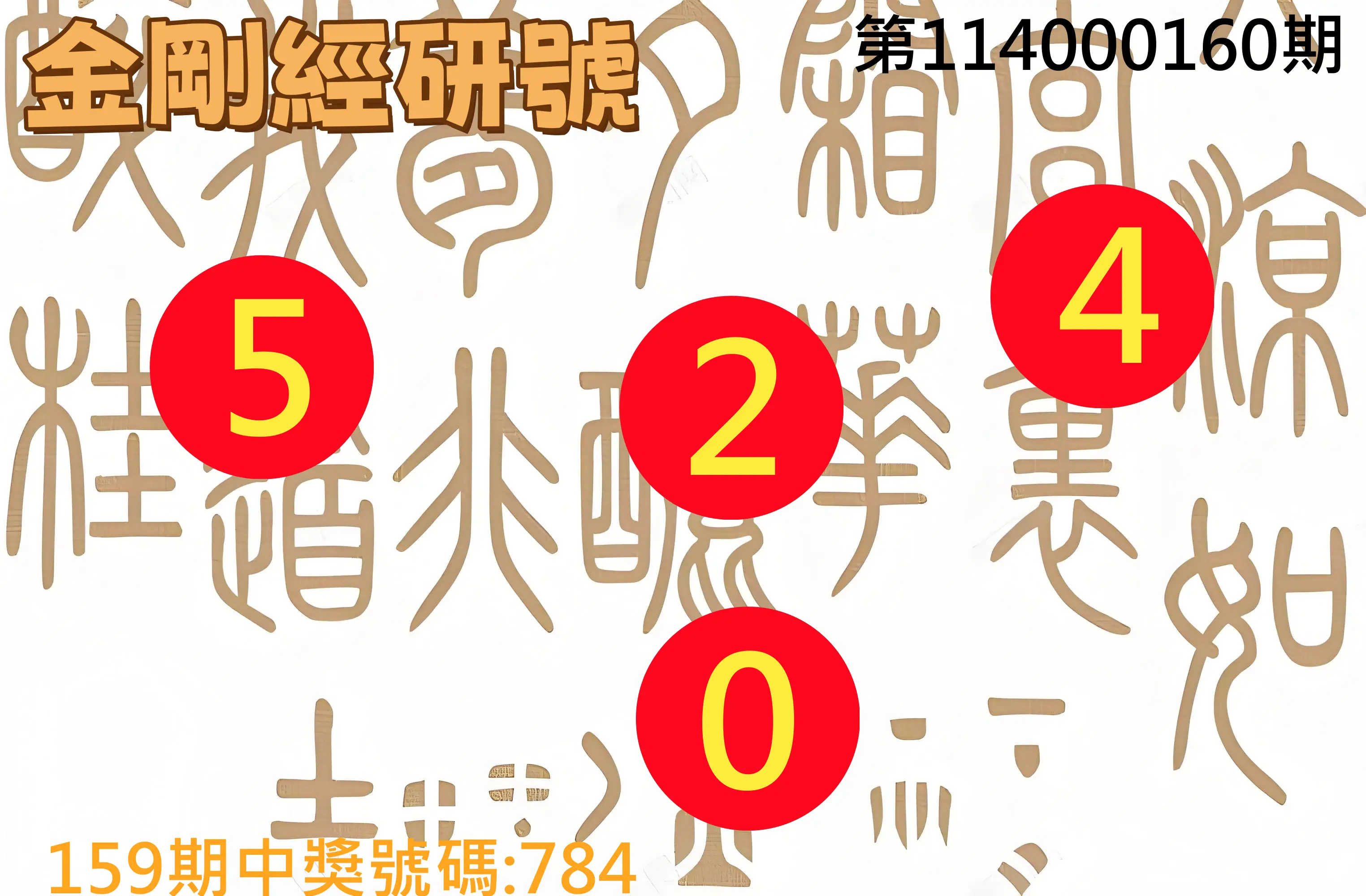 3星彩第114000160期(07/03)金剛經研號