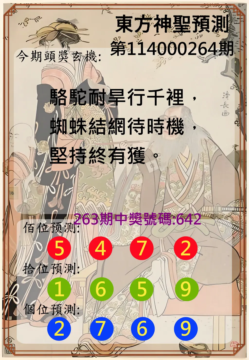 3星彩第114000264期(10/31)東方神聖預測