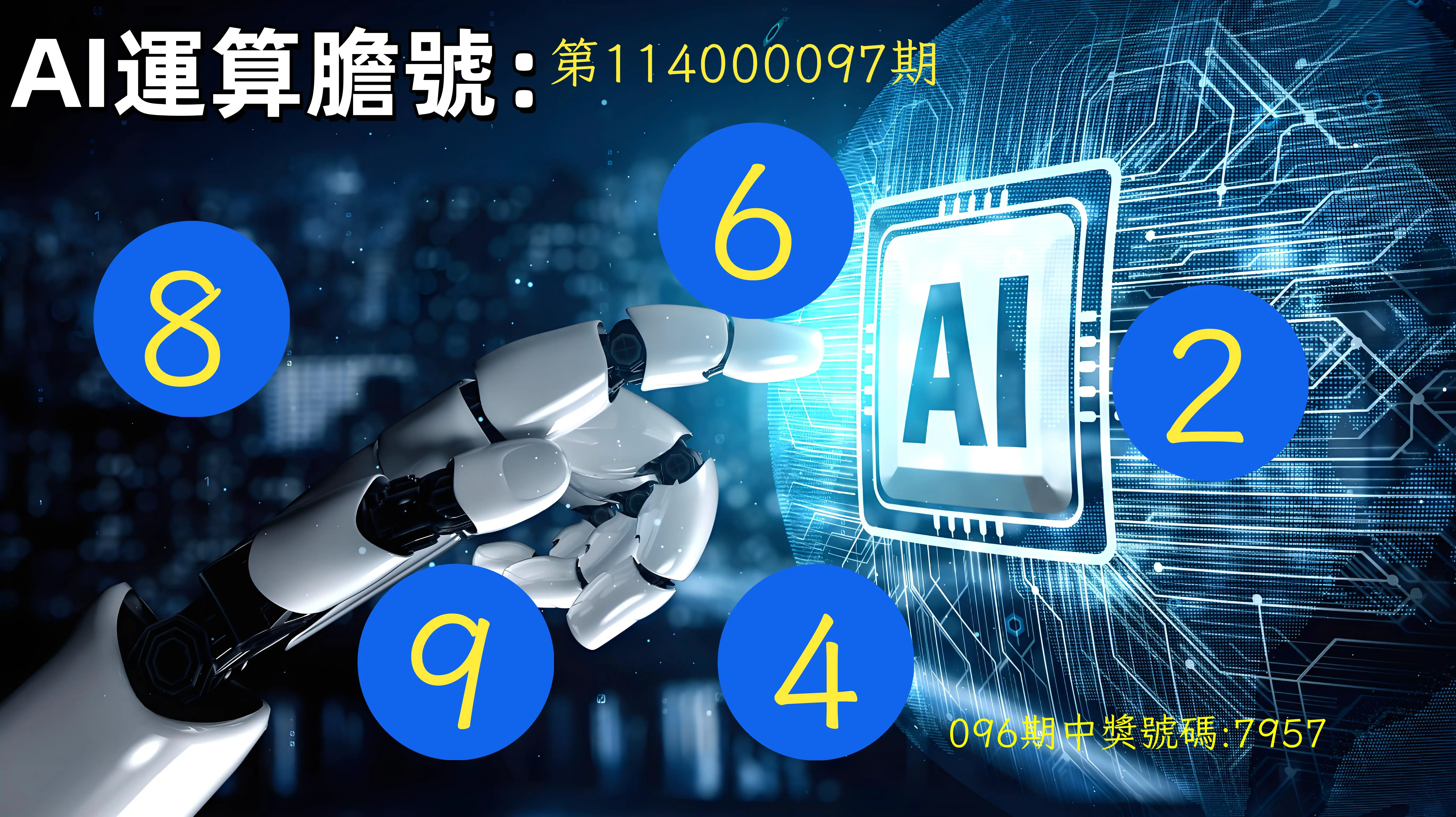 4星彩第114000097期AI運算膽號