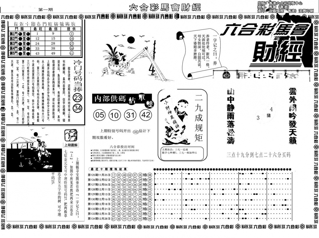 六合彩001期另版马会财经A(黑白)