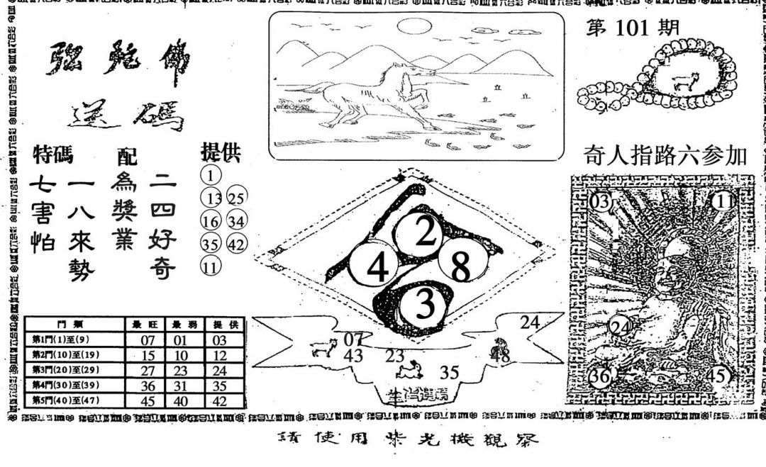 六合彩101期弥陀佛(黑白)