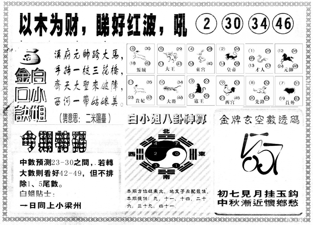 六合彩116期另版白姐内幕B(黑白)