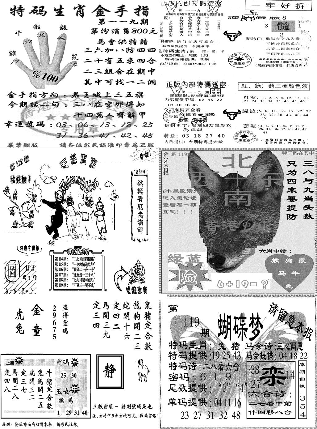 六合彩119期当日报-7(黑白)