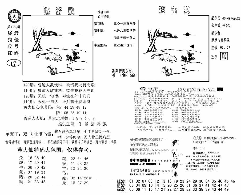 六合彩120期诸葛透密数(新图)(黑白)