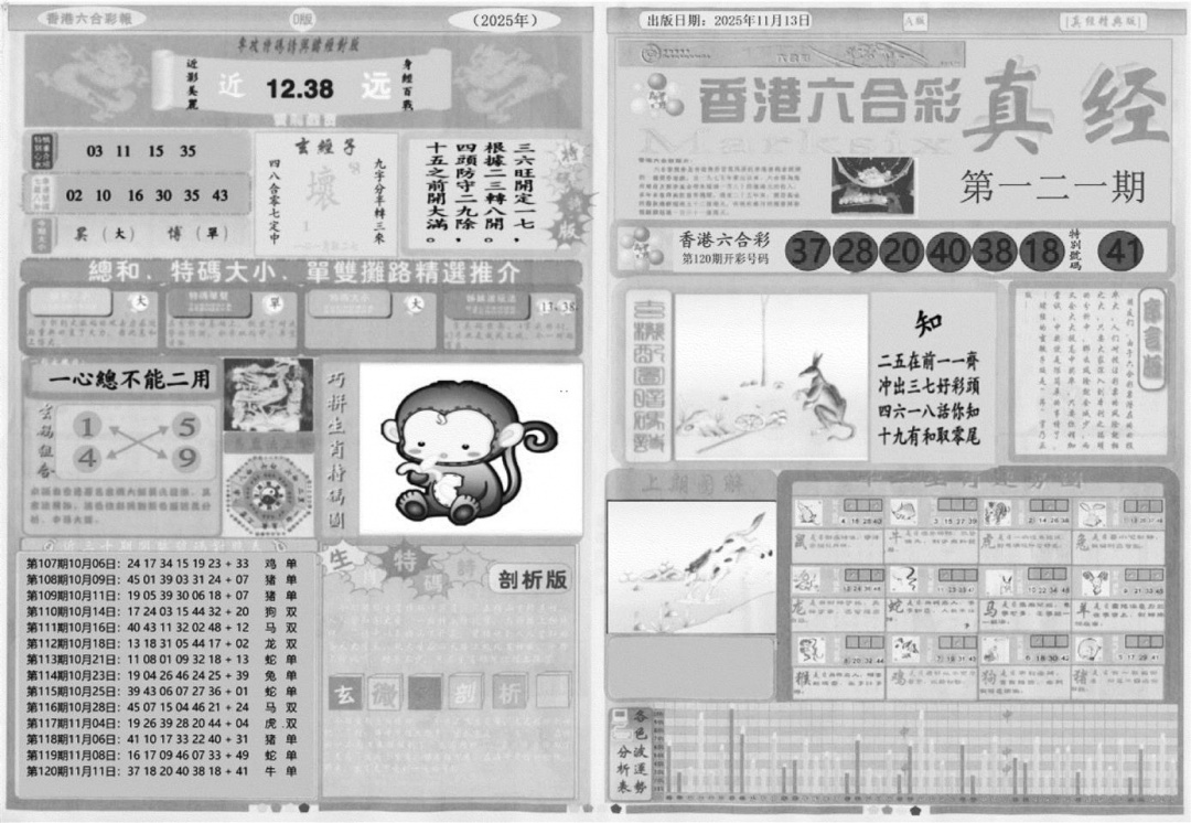 六合彩121期真经A(黑白)