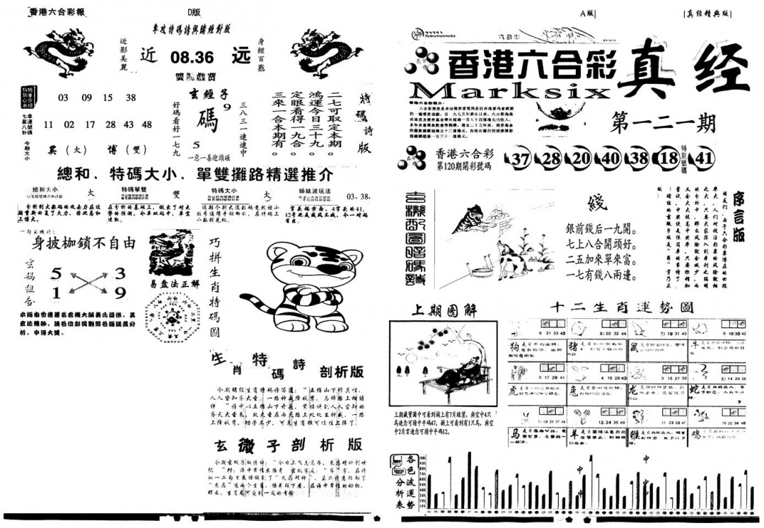 六合彩121期另真经A(黑白)