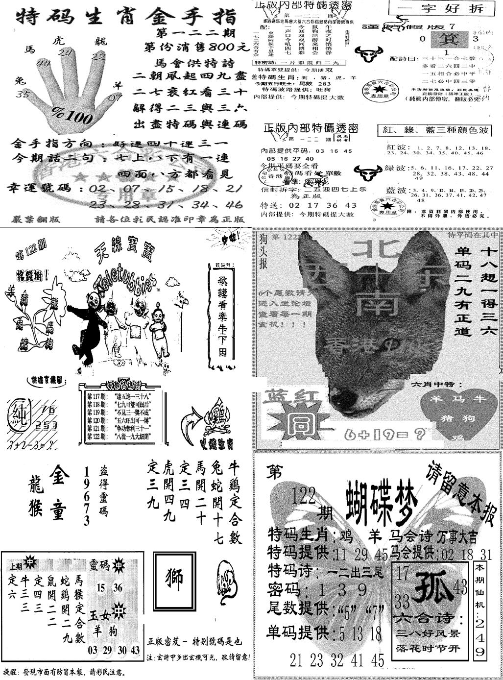 六合彩122期当日报-7(黑白)