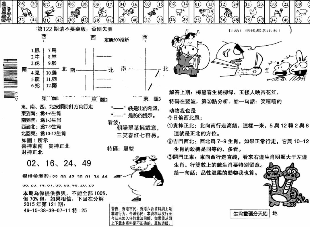 六合彩122期另版澳门足球报(黑白)
