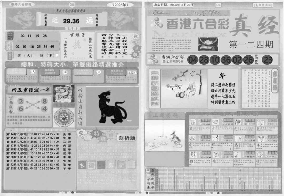 六合彩124期真经A(黑白)