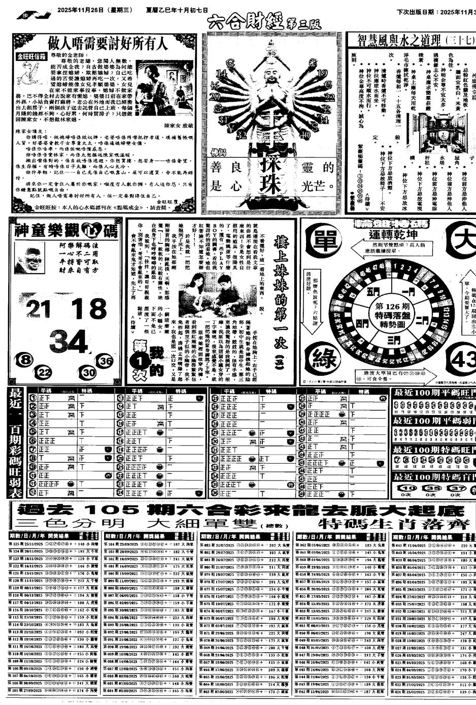 六合彩126期大财经C(黑白)