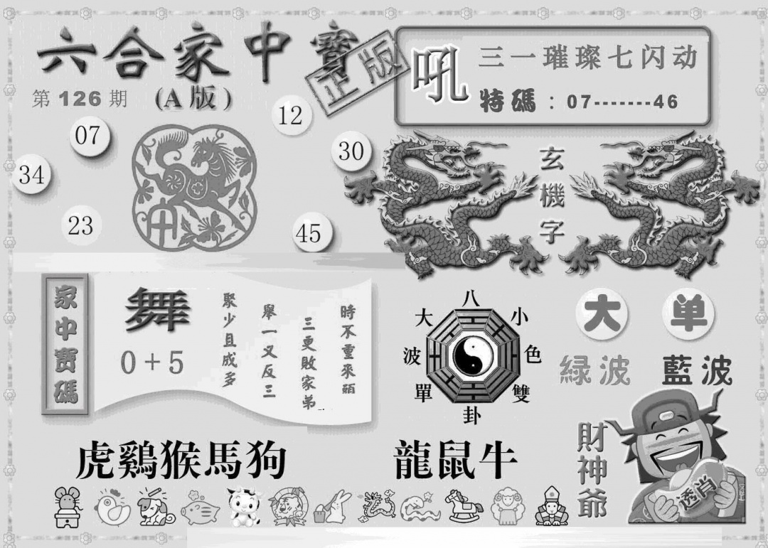 六合彩126期曾神童出世A(黑白)