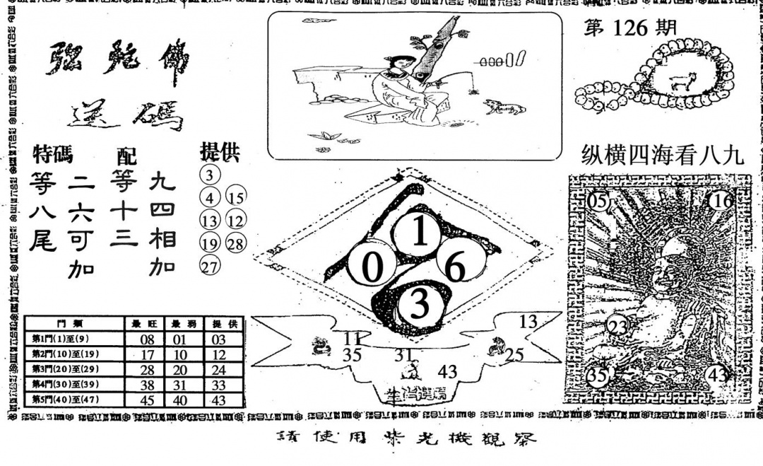 六合彩126期弥陀佛(黑白)
