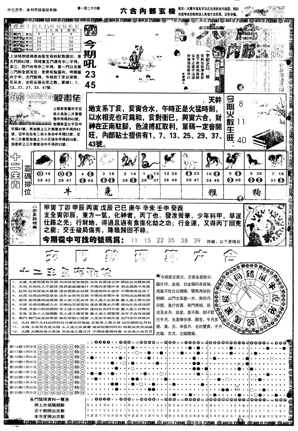 六合彩126期另内部玄机A(黑白)