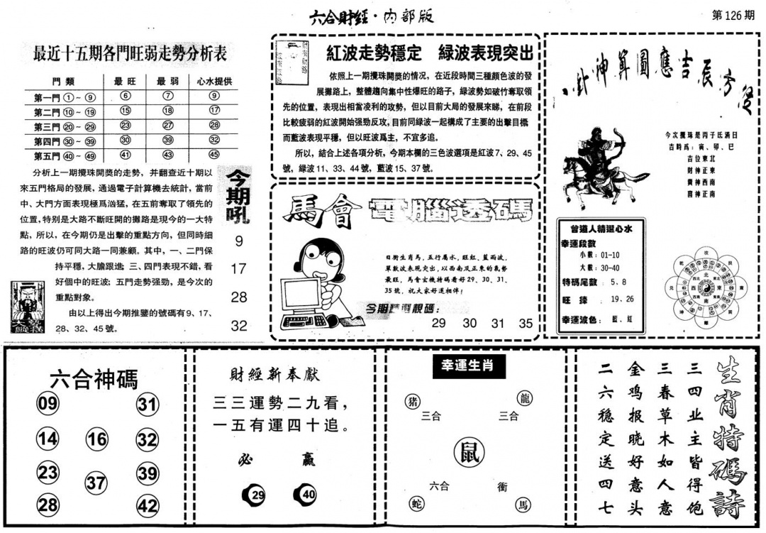 六合彩126期另版中财经B(黑白)