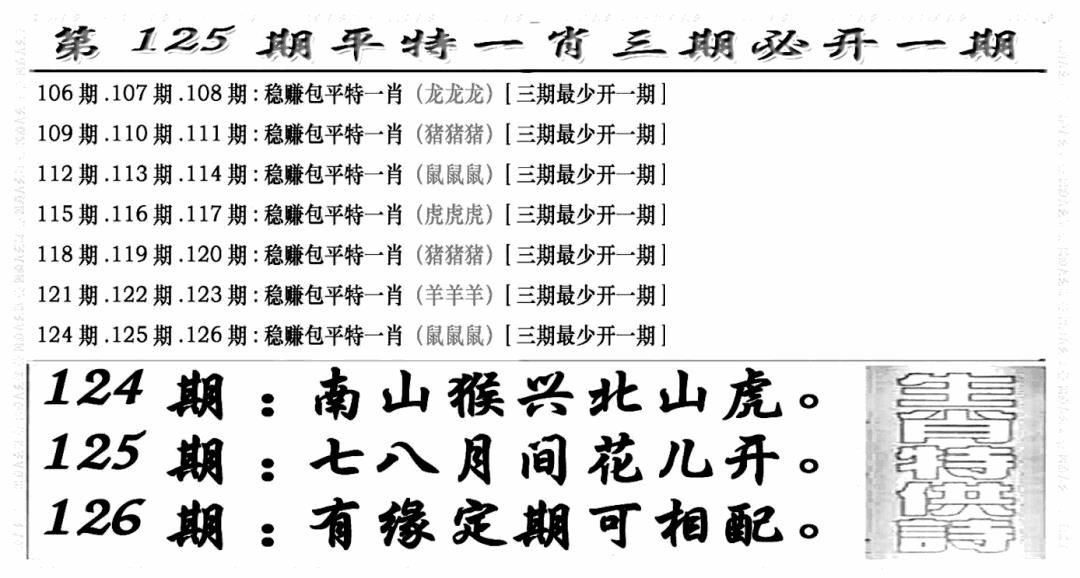 六合彩126期玄机特码(新图)(黑白)