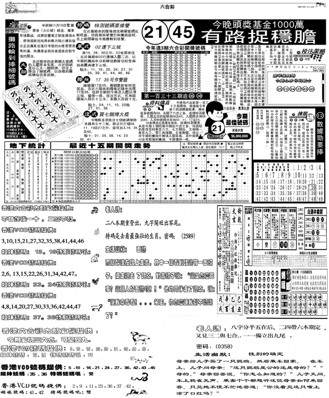 六合彩133期当日报-5(黑白)