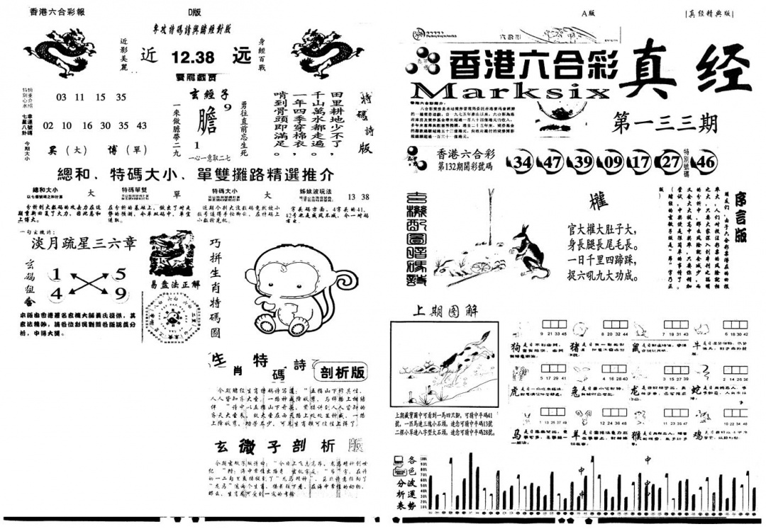 六合彩133期另真经A(黑白)