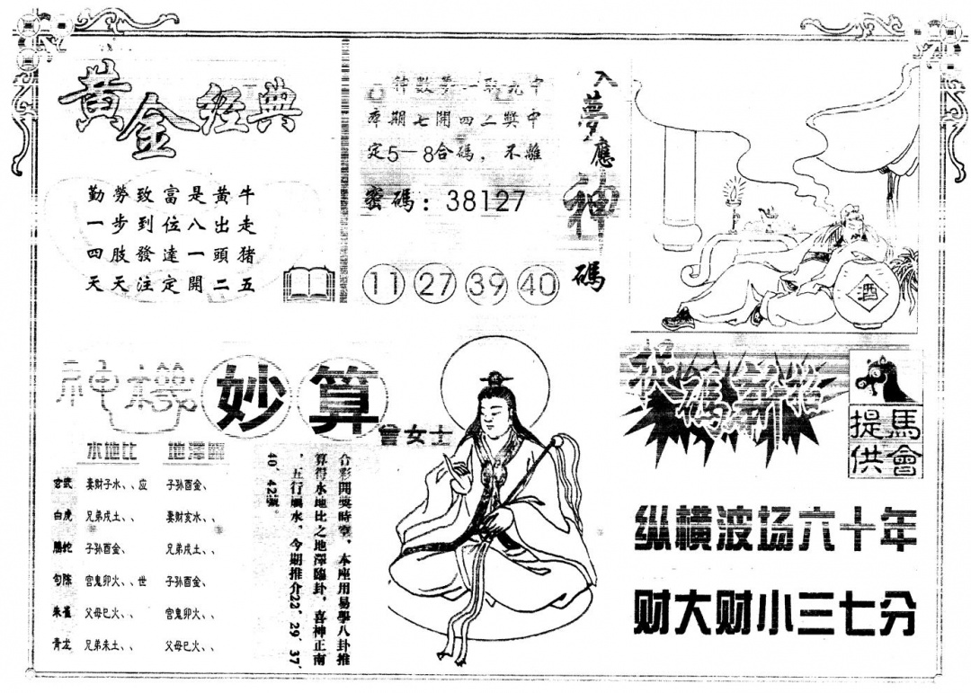 六合彩133期另版老版曾女士B(黑白)