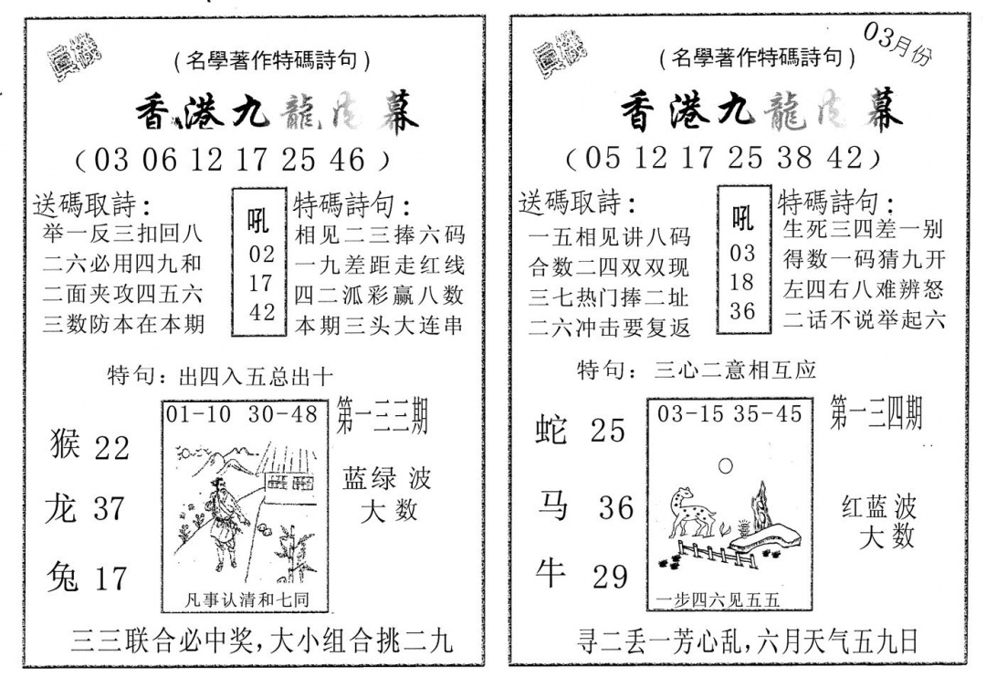 六合彩134期九龙内幕AB(黑白)