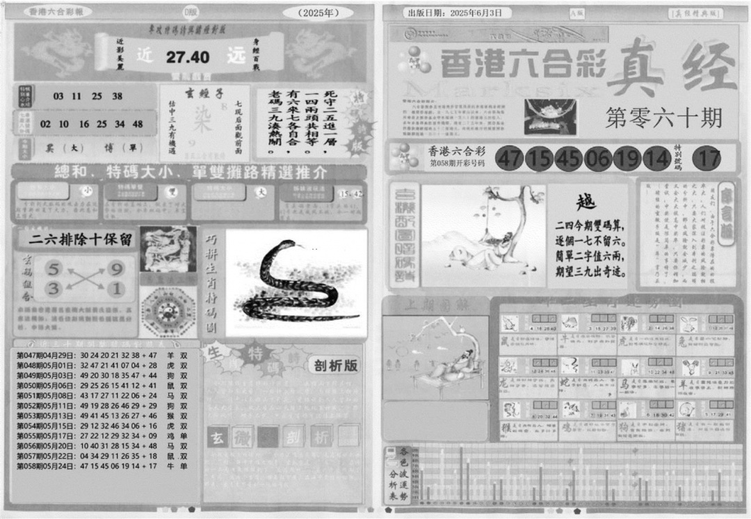 六合彩060期真经A(黑白)