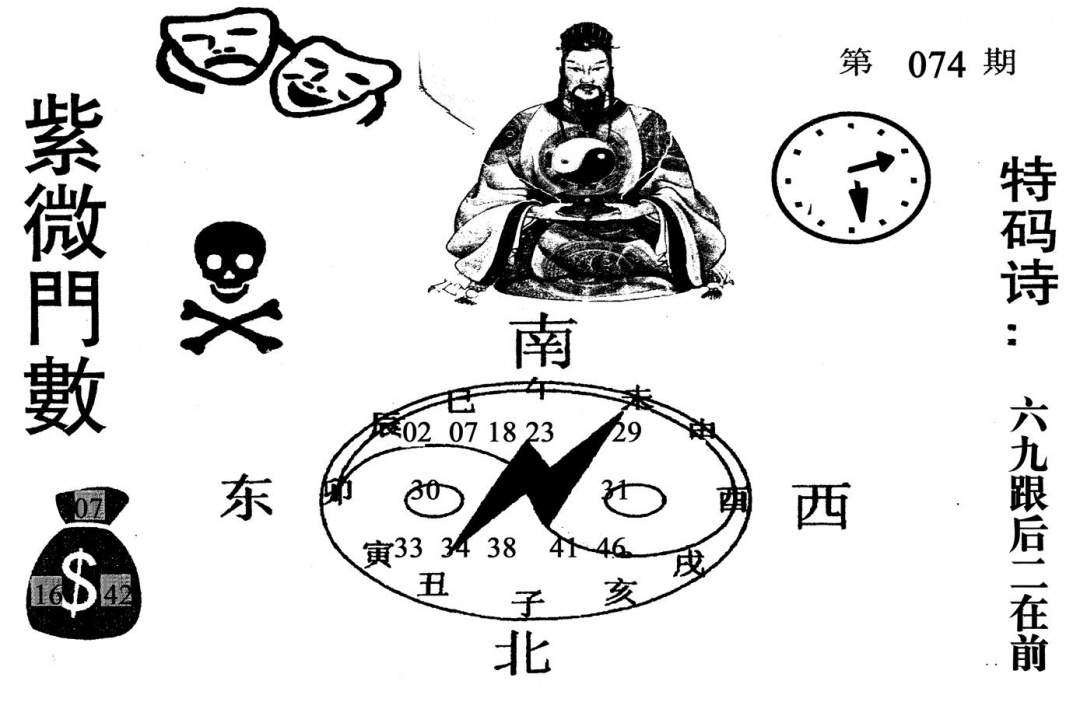 六合彩074期紫微门数(黑白)