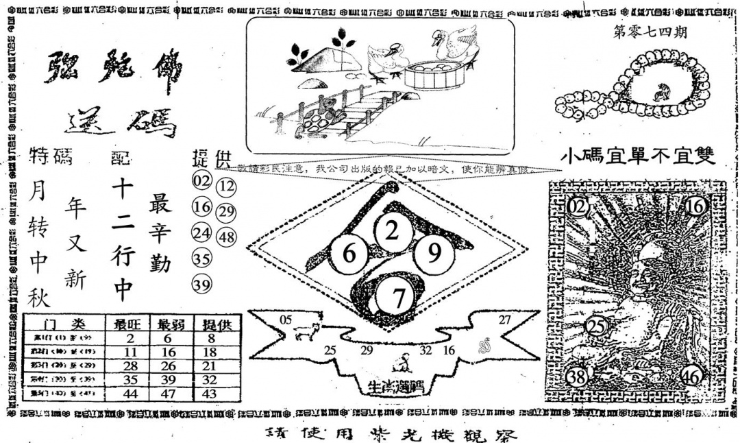 六合彩074期老弥陀佛(黑白)