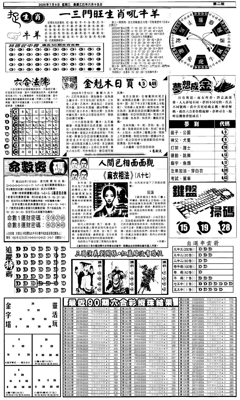 六合彩075期新报跑狗4(黑白)