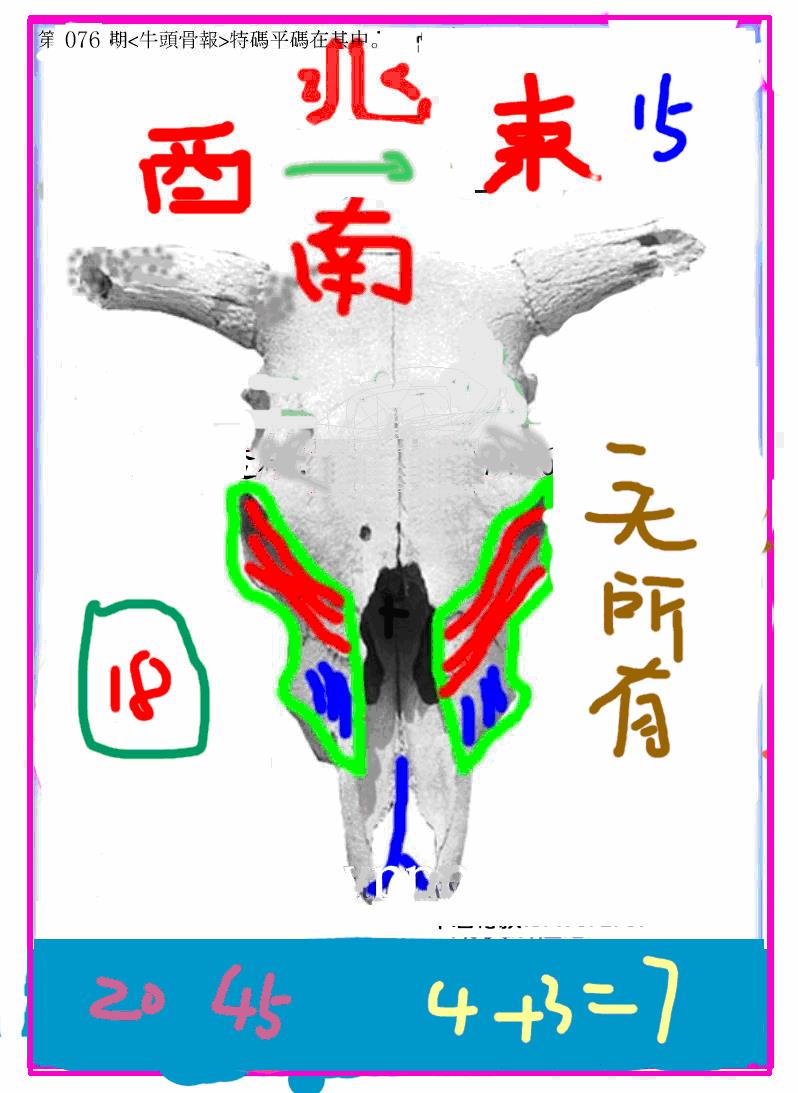 六合彩076期另牛头报(黑白)
