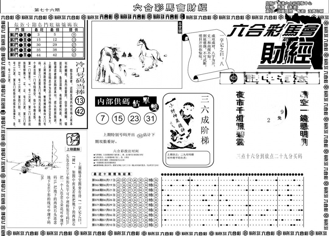 六合彩076期另版马会财经A(黑白)