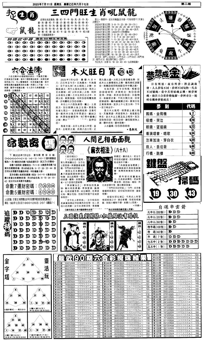 六合彩076期新报跑狗4(黑白)