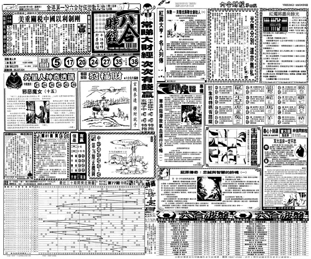 六合彩077期大财经A(黑白)