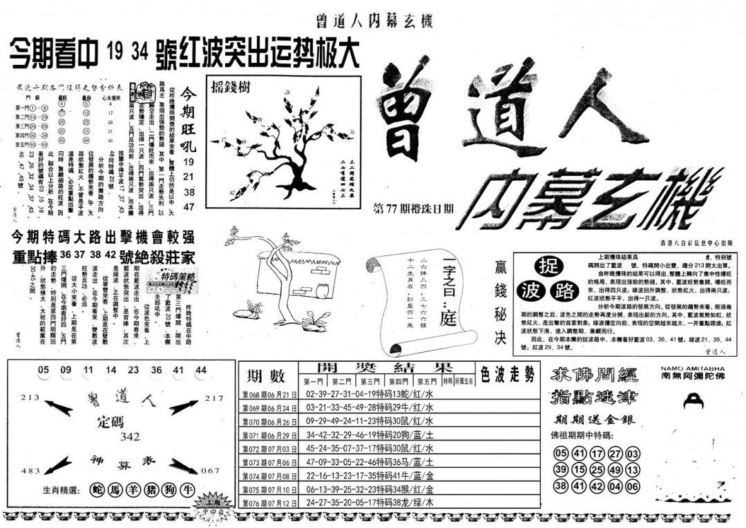 六合彩077期另内幕A(黑白)