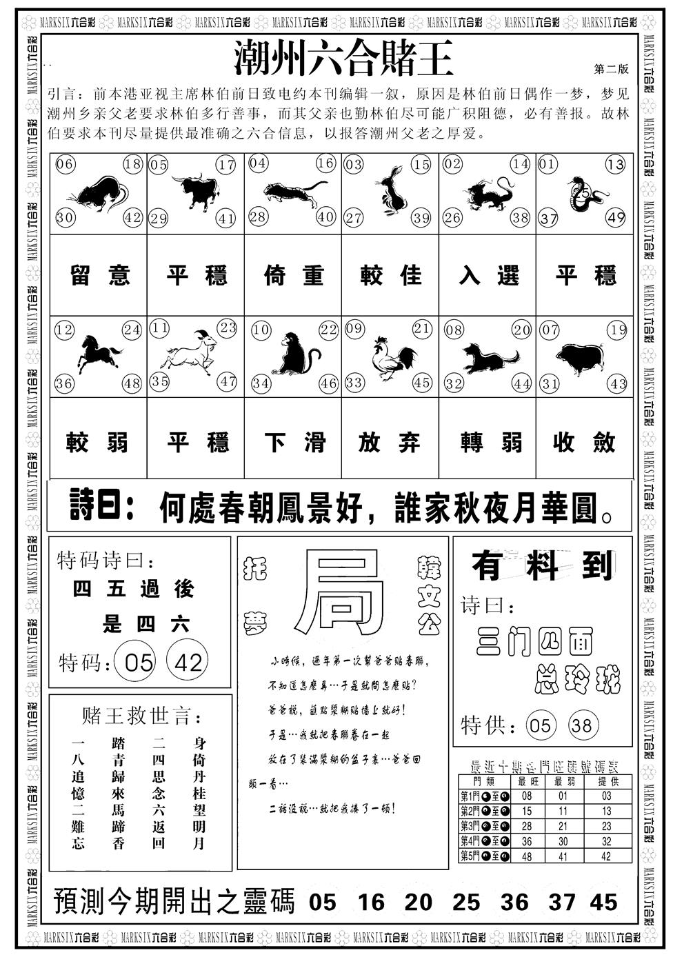 六合彩077期另版潮州六合赌王B(黑白)