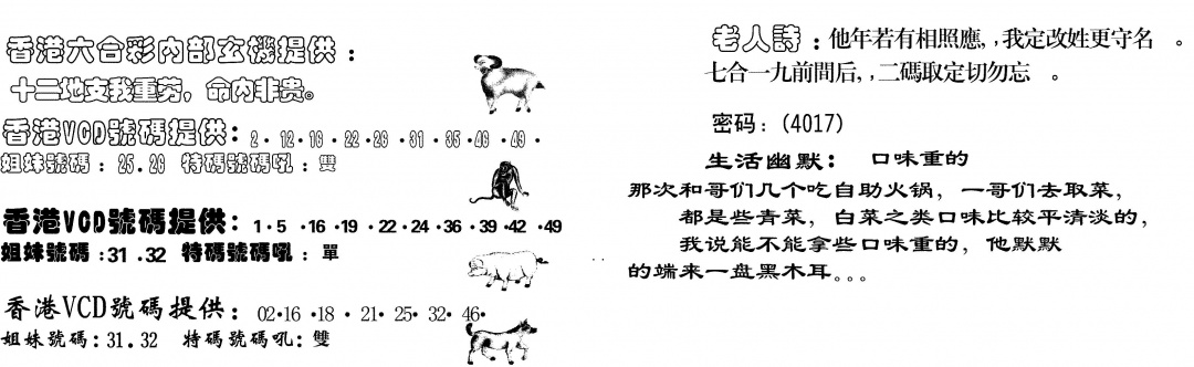 六合彩078期当日跑狗(黑白)
