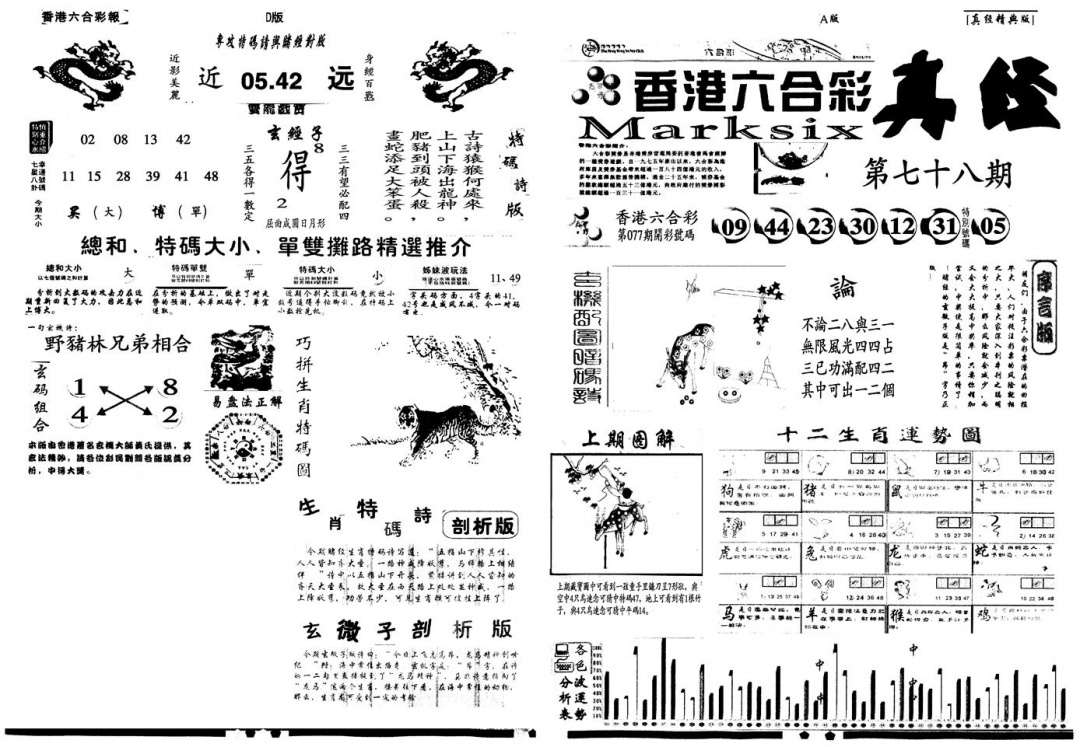 六合彩078期另真经A(黑白)
