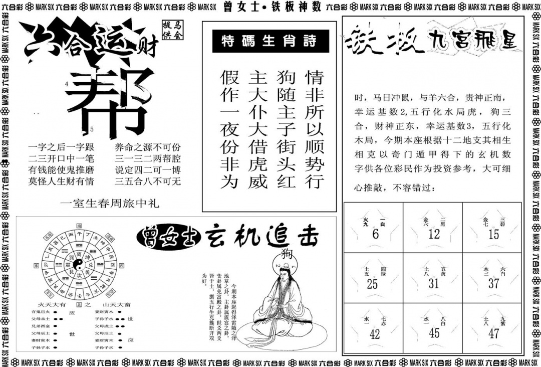 六合彩079期另版曾女士铁板B(黑白)