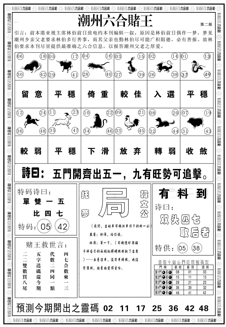 六合彩079期另版潮州六合赌王B(黑白)