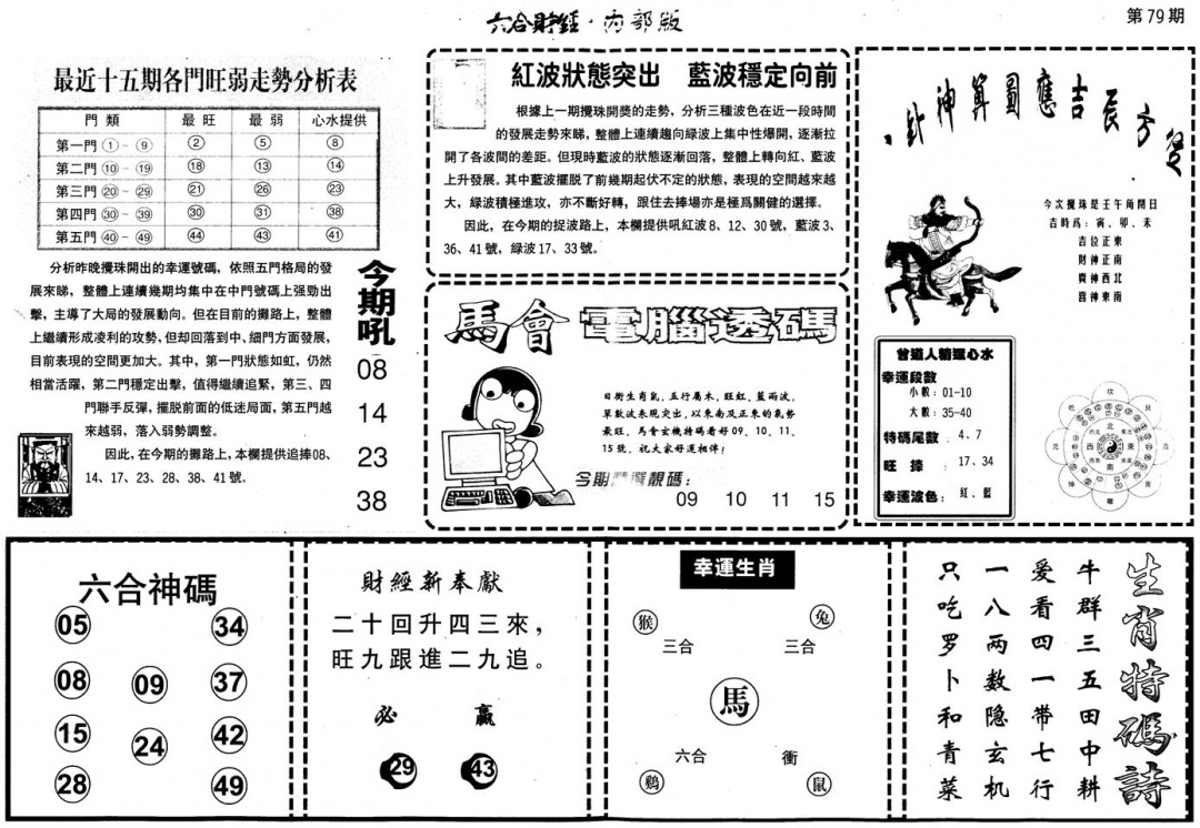 六合彩079期另版中财经B(黑白)