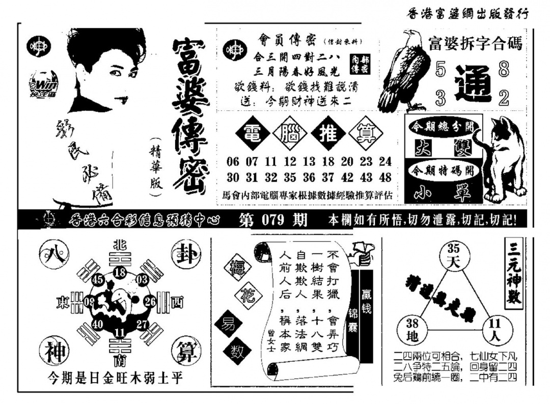 六合彩079期富婆传密(新料)(黑白)