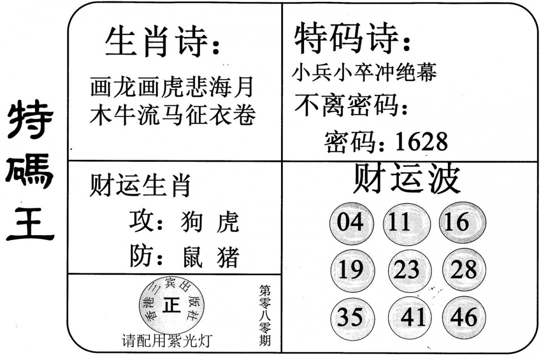 六合彩080期特码王(黑白)