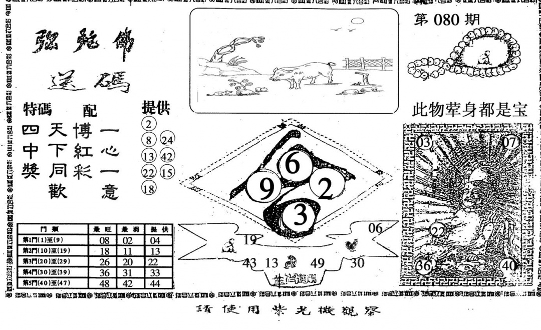 六合彩080期弥陀佛(黑白)