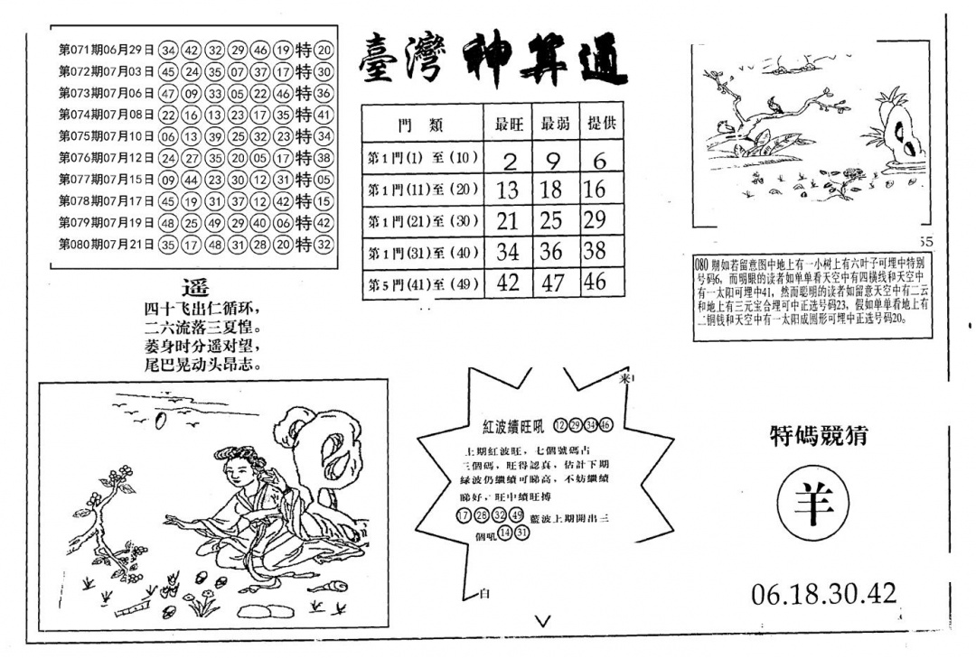 六合彩081期老潮汕台湾神算(黑白)