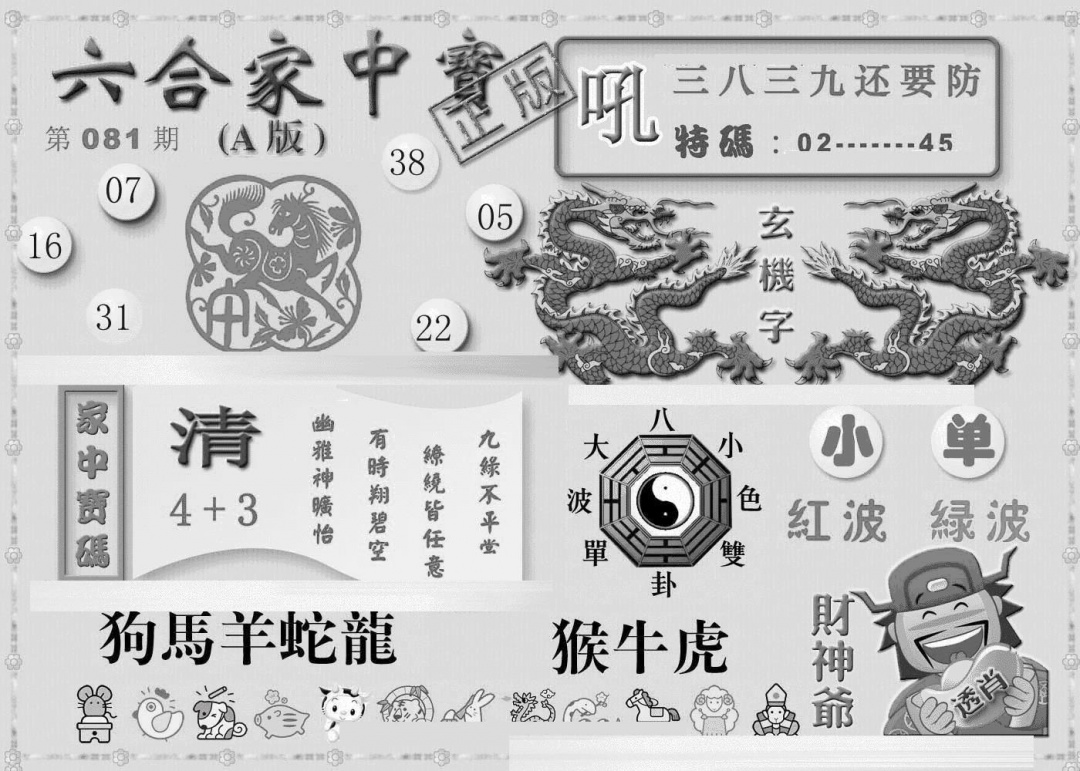 六合彩081期曾神童出世A(黑白)