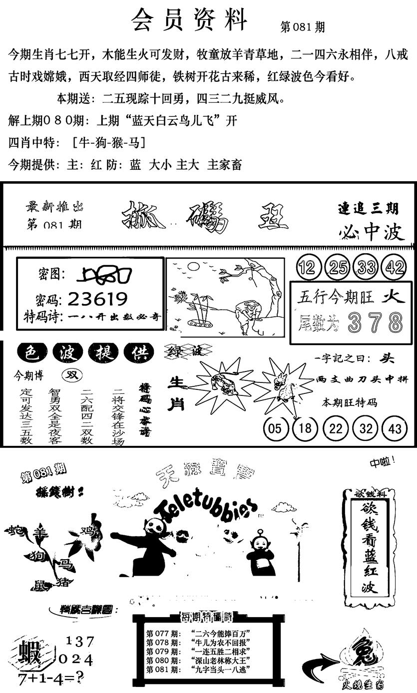 六合彩081期新版会员资料(新图)(黑白)