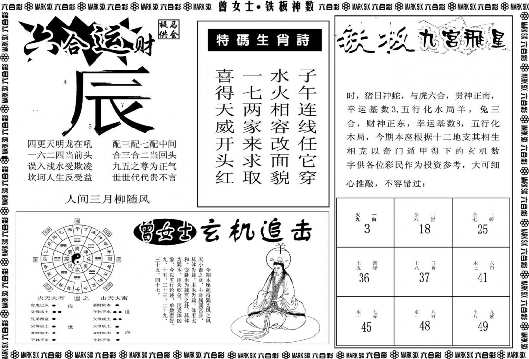 六合彩081期另版曾女士铁板B(黑白)